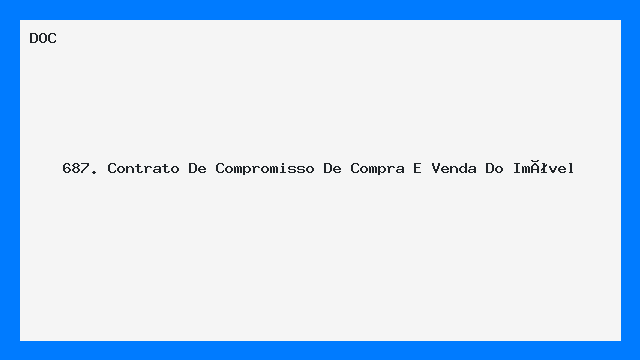 Contrato Compromisso de Compra e Venda de Imóvel - Modelo DOC