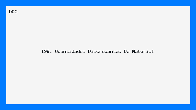 Modelo Carta sobre Quantidades Discrepantes de Material