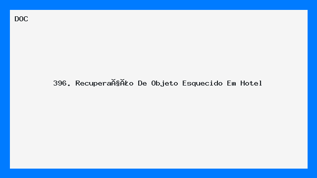 Modelo de Carta Recuperação de Objeto Esquecido no Hotel