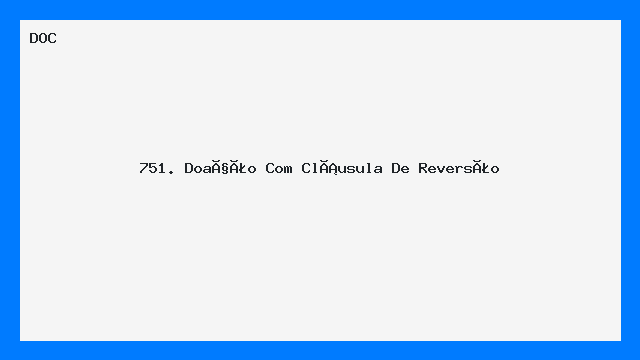 Modelo de Doação com Cláusula de Reversão Documento DOC