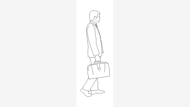 Desenho DWG Homem em Vista — Bloco Man2 para CAD