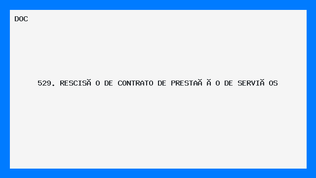 Modelo de Rescisão de Contrato de Prestação de Serviços