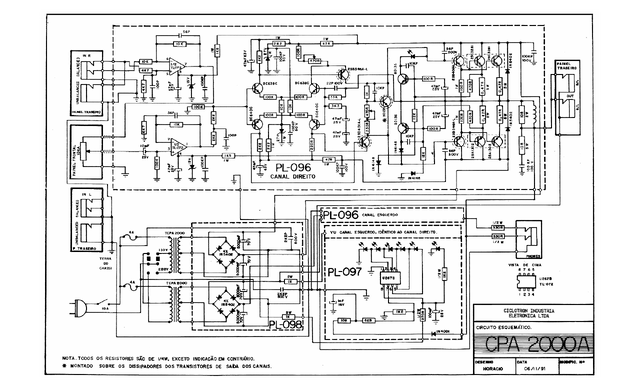 Esquema Completo: Amplificador Ciclotron CPA-2000A