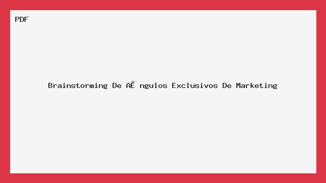 Brainstorming De Ângulos Exclusivos De Marketing