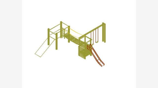 Columpio 3D DWG — Bloco Urbano Pronto para Uso