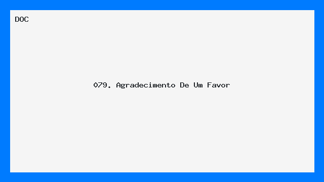 Modelo de Carta Agradecimento por Um Favor