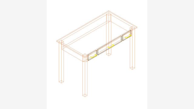 Bloco 3D Escritório Moderno DWG - Escritorio 002