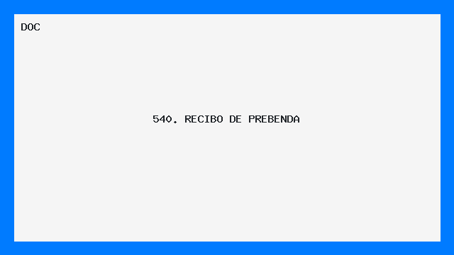 Recibo de Prebenda Profissional Modelo DOC