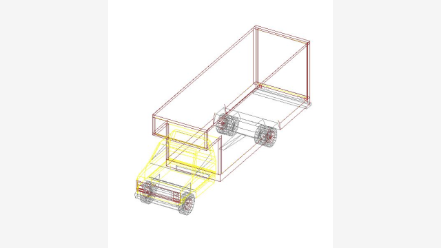 Planta 3D T Rental DWG — Carro para projetos