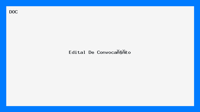 Modelo Edital de Convocação DOC - Pronto para Uso