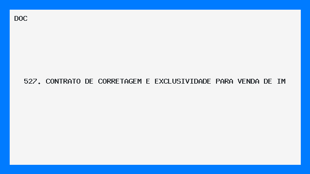Contrato de Corretagem e Exclusividade para Venda de Imóvel