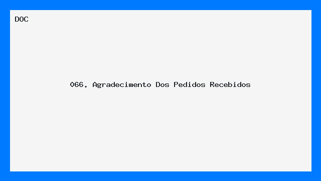 Agradecimento por Pedido Recebido — Modelo Pronto DOC
