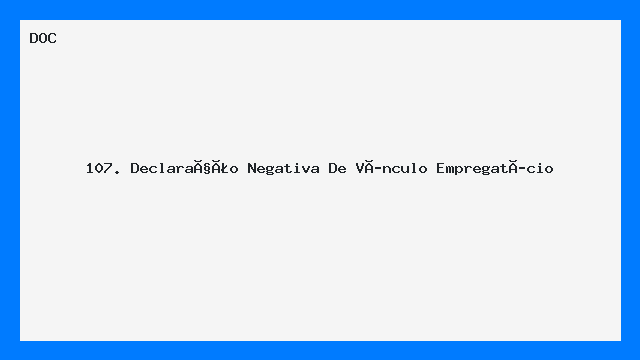 Declaração Negativa de Vínculo Empregatício Modelo DOC