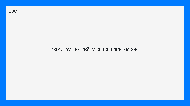 Aviso Prévio do Empregador Modelo DOC Pronto