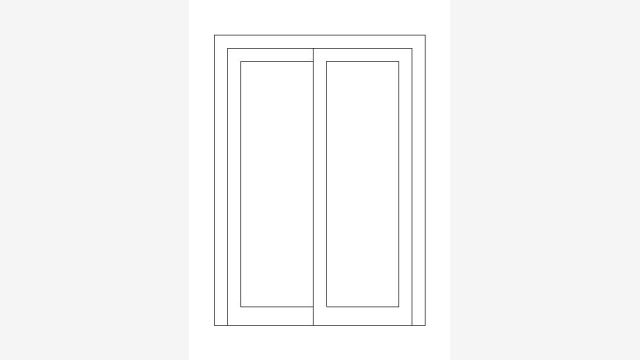 Jc42 — Bloco DWG de Janela de Correr para Construção
