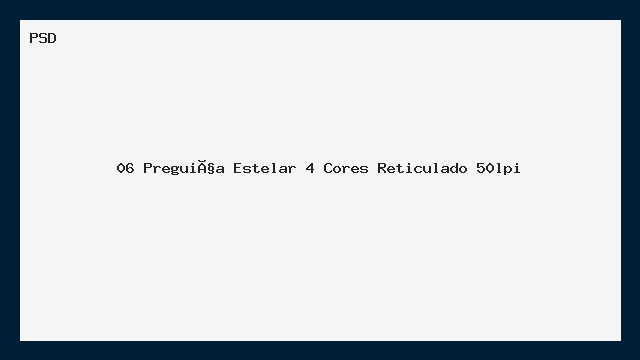 Preguiça Estelar 4 Cores — Reticulado 50lpi PSD