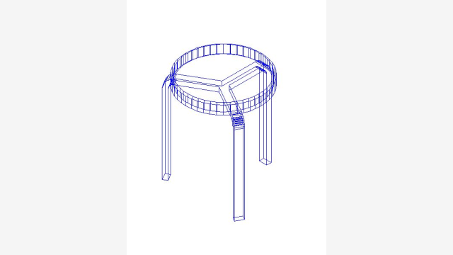Taburete 001 - Modelo DWG de Mobiliário 3D Pronto para Uso
