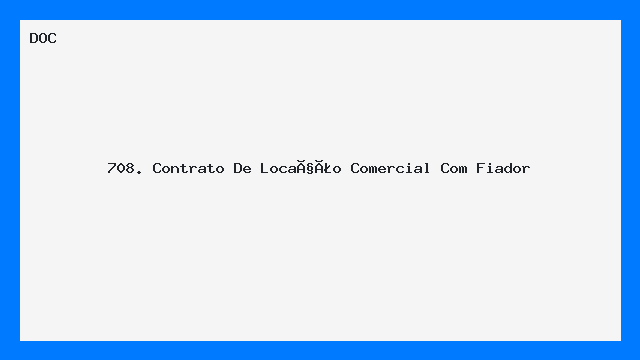 Contrato de Locação Comercial com Fiador Modelo DOC