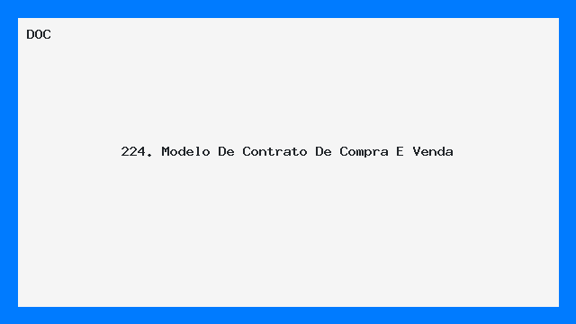 224. Modelo De Contrato De Compra E Venda