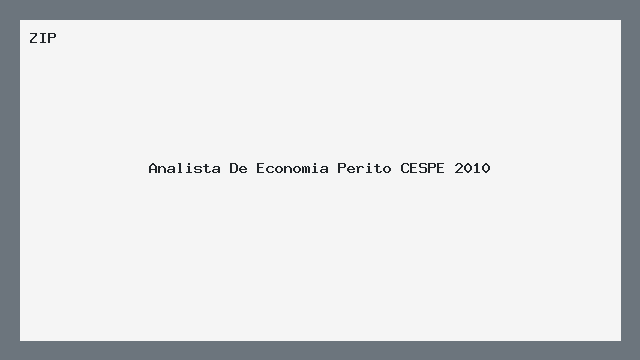 Analista De Economia Perito CESPE 2010