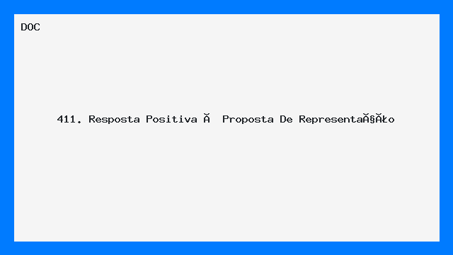 Resposta Positiva à Proposta de Representação Modelo Word