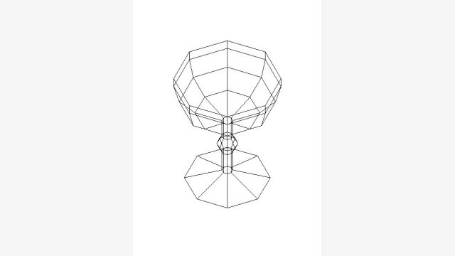 Taça 3D DWG para Projetos CAD - Bloco Detalhado