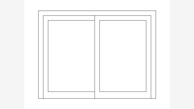 Desenho DWG Porta de Correr JC36 Bloco Técnico 2D