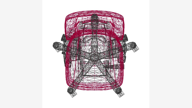 Bloco 3D DWG Código 9350 Elemento Arquitetônico Detalhado