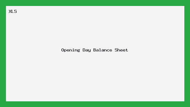 Opening Day Balance Sheet Modelo XLS Editável