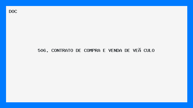 Contrato de Compra e Venda de Veículo Modelo Pronto DOC