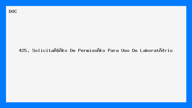 Solicitação de Permissão para Uso de Laboratório Modelo DOC