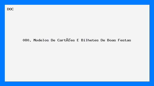 080. Modelos De Cartões E Bilhetes De Boas Festas