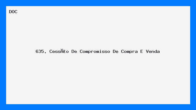 Cessão de Compromisso de Compra e Venda Modelo DOC