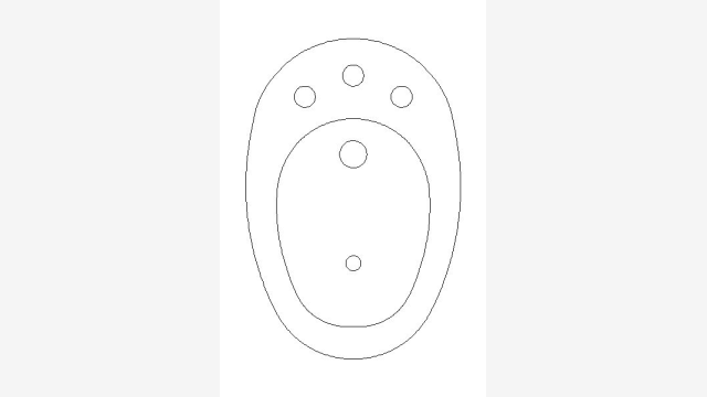 Bloco DWG de Bide para Projetos de Banheiro