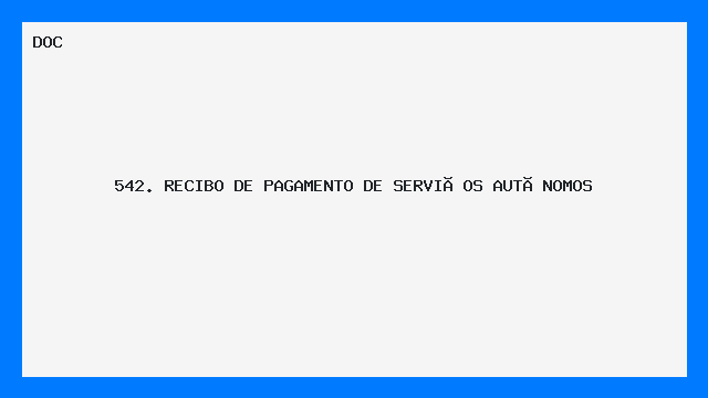 Recibo de Pagamento para Serviços Autônomos Modelo DOC
