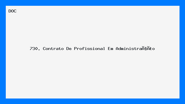 Contrato de Prestação de Serviços Profissional em Administração