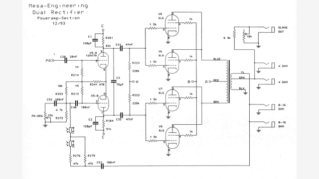 Poweramp Section — Esquema Mesa-Boogie Dual Rectifier
