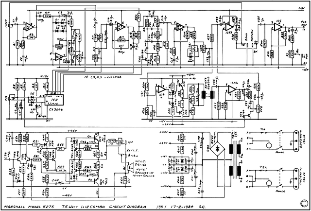 Esquema Marshall 75W 5275 PDF - Circuito Completo