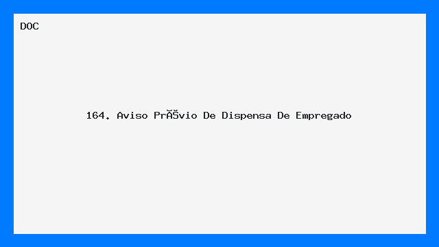 Aviso Prévio de Dispensa de Empregado Modelo DOC Word