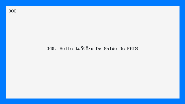 Modelo Pronto Solicitação de Saldo do FGTS DOC