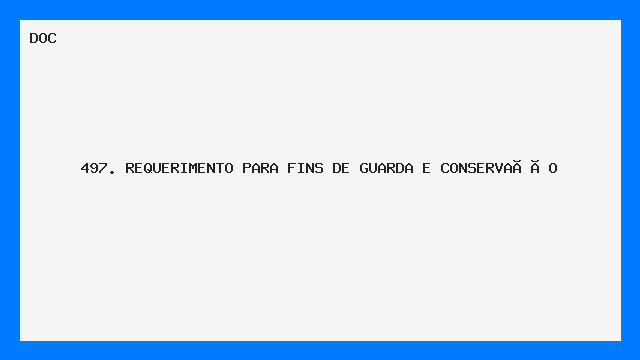 Requerimento para Guarda e Conservação Modelo DOC
