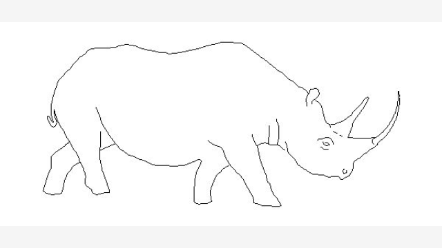 Rino — Bloco DWG de Rinoceronte detalhado