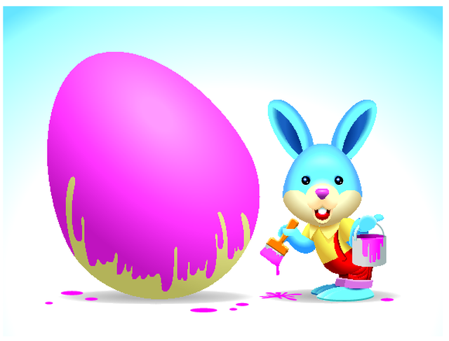 Rabbit Painting The Egg