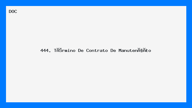 Modelo de Carta Término de Contrato de Manutenção