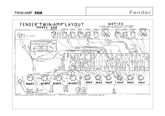 Manual de Esquema Fender Twin Amp 6G8 PDF