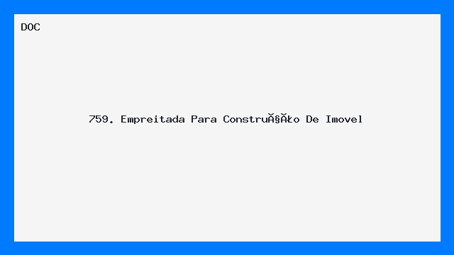 Contrato de Empreitada para Construção de Imóvel Modelo DOC