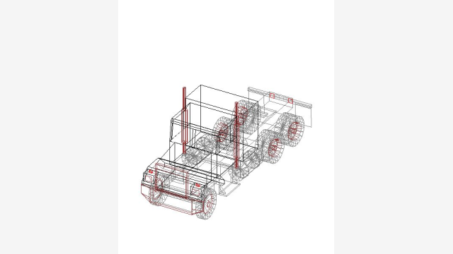 Desenho DWG T Tract3 — Modelo 3D de Trator Compacto