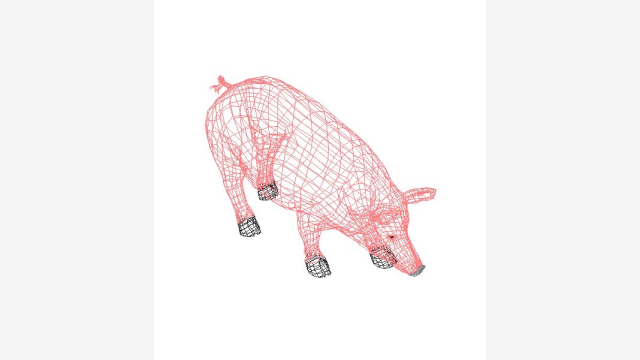 Modelo DWG Cerdo 3D para Projetos e Renderizações