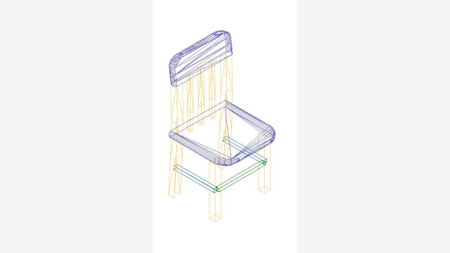 Modelo DWG Cadeira Silla 001 - Mobiliário 3D