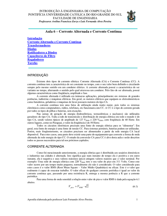 Guia Prático: Corrente Alternada e Corrente Contínua (PDF)